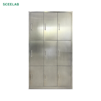 Casier en acier inoxydable SCEELAB, plusieurs modèles, compartiment à chaussures en option, armoire, placard, utilisation scolaire, dentaire, hospitalière, en laboratoire
