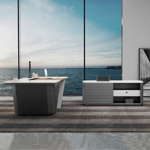 CEO 2021 Executive Led Director <strong>Large</strong> <strong>l</strong> <strong>Shaped</strong> Room Managers Gold White and Orange Minimalist High End Simple Modern Office <strong>Desk</strong> - Product Image 3