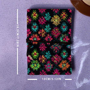 A6 Cuaderno hecho a mano 80 Hojas reemplazables Regalo ideal de regreso a la escuela para estudiantes universitarios con colorido <span class=keywords><strong>pixel</strong></span> - <span class=keywords><strong>Art</strong></span> Floral <span class=keywords><strong>P</strong></span> - Product Image 4