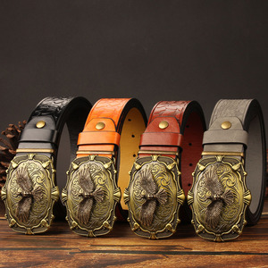 <span class=keywords><strong>Ceinture</strong></span> décontractée imprimée en alliage de style <span class=keywords><strong>western</strong></span> cowboy avec <span class=keywords><strong>boucle</strong></span> en forme d'aigle, tendance rétro, pour jeans en denim - Product Image 6