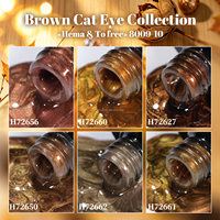 Nouvelle collection de vernis à ongles magnétiques UV LED effet œil de chat marron, sans HEMA ni TPO, pour manucure rétro automne-hiver en salon