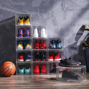 <span class=keywords><strong>Scatola</strong></span> Portascarpe in Plastica Acrilica Impilabile, Organizzatore <span class=keywords><strong>per</strong></span> Sneaker Trasparente con Apertura Frontale Magnetica - Product Image 4