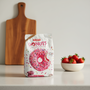 Donuts en forme d'anneau fourrés à la fraise Fraîche Fragola G.180X6, recouverts d'un glaçage, sachet de 180g (3x60g), délicieux desserts - Product Image 3