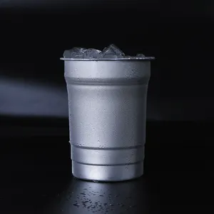 HIBELS copo de alumínio reutilizável personalizado 9 OZ 16 OZ 20 OZ bar, copo de alumínio reciclável para festas e casamentos