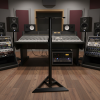 Support de Moniteur de Studio Réglable Yinyu SS055 avec Pince de Verrouillage Automatique et Base de Sécurité en Métal pour Studio, Scène et Audio Domestique