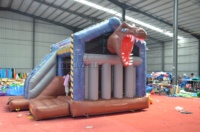 Château gonflable commercial dinosaure avec toboggan T-Rex en PVC pour événements et locations pour enfants