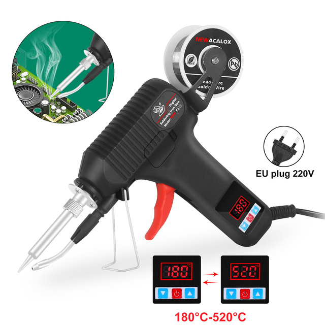 80W Digital Display Soldering Iron Kit 180-520℃ Temperature Adjustable Automatic Send Tin Gun for Welding Repair Tool