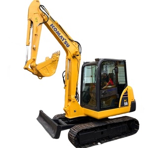 Mini-excavatrice sur chenilles hydraulique Komatsu PC56 d'occasion, 5 tonnes, modèle 2021, fabrication japonaise, 36,5 kW, godet de 0,22 m, moteur, pompe, engrenage - Product Image 1