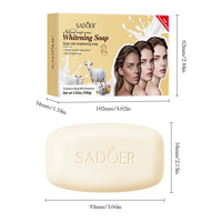 SADOER Savon Solide au Lait de Chèvre Hydratant Éclaircissant Nettoyage en Profondeur Mousse Abondante pour Visage Corps Mains Usage Quotidien