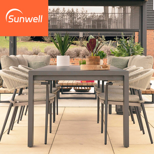 كرسي فناء خارجي متين سهل الصيانة مصنوع من الألومنيوم مقاوم للماء طقم كرسي لحديقة 6 بيسترو حديقة فندق فيلا فناء - Product Image 3