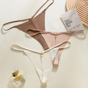 Tanga <span class=keywords><strong>de</strong></span> Satén sin Costuras <span class=keywords><strong>con</strong></span> Corte Alto y Tiro Bajo para <span class=keywords><strong>Mujer</strong></span>, Ropa Interior Femenina - Product Image 3