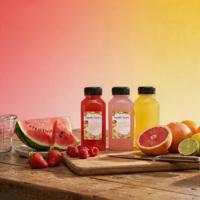 Bouteilles carrées de jus de 480 ml avec bouchon en plastique PET, surface givrée, logo personnalisé, bouchon à vis - différentes tailles 12 oz