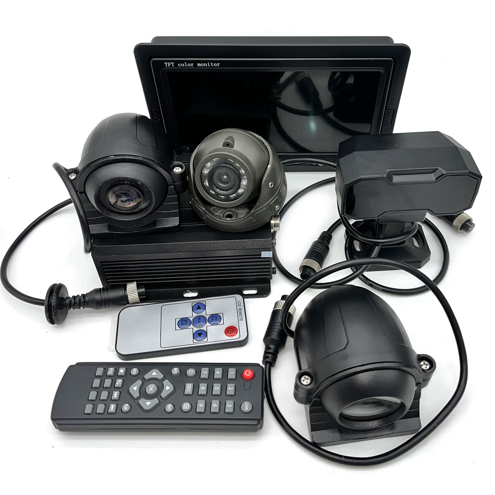 7inch 3 Channel Vehicle AHD DVR System Touch Screen Reverse Parking Monitor Truck Vans 3CH Front/Rear/Side View Camera Kit