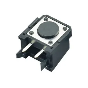 High quality High Temperture Resistance Black Base Tact Switch with side 2 Pin Terminals