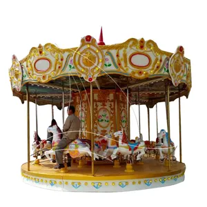 Customized carousel horses ride adult play with kids antique merry go round for sale