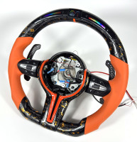 Volant en fibre de carbone forgé LED pour BMW F10 F11 F15 F18 F20 F23 F25 F30 F32 F35 F40 F80 E84 E87 E90 E92 E93