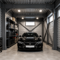 Garage métallique préfabriqué à installation rapide pour stationnement de voitures, structure en acier haute résistance, abri extérieur durable pour voiture