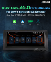 Erisin ES5505B Écran IPS 10,25 pouces DSP Android 16.0 Autoradio pour BMW X5 E53 CarPlay & Auto GPS TPMS DAB+ Système multimédia