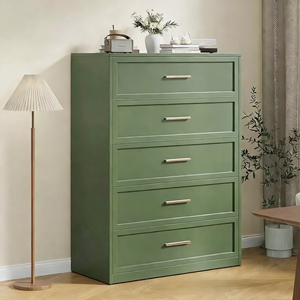 Moderne stalen crèmekleurige groene 5-ladenkast multifunctionele grote opbergkast voor woonkamer & slaapkamer - Product Image 1