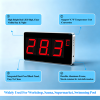 Thermomètre numérique mural en aluminium avec capteur intégré et calibration de température ℃ / ℉   Commutateur commutable pour usage en usine et entrepôt, OEM CE