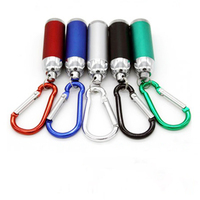 Lampe torche d'urgence portable en alliage d'aluminium pour le camping en plein air, mini lampe torche LED avec porte-clés et mousqueton