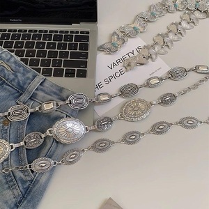 Cinto de Cintura de Metal Prateado Vintage Boêmio Personalizado por Atacado com Fivela de Pino 80-100cm para Vestidos e Jeans Femininos - Product Image 4