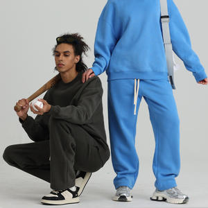 Pantalon de survêtement pour homme K350106, doublé en polaire, mélange de coton, coupe ample, ourlet élastique, pantalon décontracté d'hiver, à porter au quotidien - Product Image 1