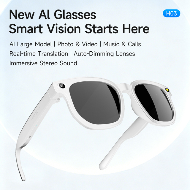 Fashion 2026 ChatGPT Music Smart AI Translation Glasses Internal 16GB Dual Camera AI Smart Glasses
