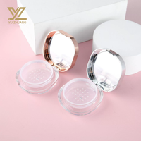 Boîtier compact vide pour poudre pressée, vente en gros, avec miroir de courtoisie, étui de rangement cosmétique, pour poudre libre, à couvercle rabattable, en plastique imprimé UV