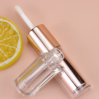 Tube de brillant à lèvres carré doré double face personnalisé 2-en-1 conteneur cosmétique en plastique étui vide pour tube de rouge à lèvres