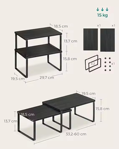 Expandable Kitchen <strong>Shelf</strong> <strong>Organiser</strong> 2 Stackable <strong>Cupboard</strong> <strong>Shelf</strong> <strong>Organiser</strong> Spice Rack Set - Product Image 6