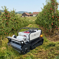 Tondeuse à gazon industrielle robuste sans fil télécommandée avec moteur Loncin 22HP et tête de coupe frontale à fléaux pour pentes raides et vergers