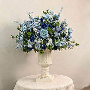 Boule de fleurs artificielles en soie rose <span class=keywords><strong>orange</strong></span> personnalisée de 60 cm, centre de table, arrangement pour allée de mariage, moderne, fait main - Product Image 6