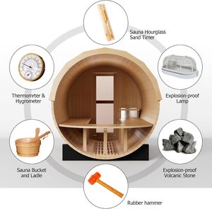 Sauna panoramique en bois <span class=keywords><strong>d</strong></span>'extérieur pour 4 à 6 personnes, poêle électrique 220V 6kW, construction en bois massif, toit en <span class=keywords><strong>bardeaux</strong></span> <span class=keywords><strong>d</strong></span>'<span class=keywords><strong>asphalte</strong></span> - Product Image 6