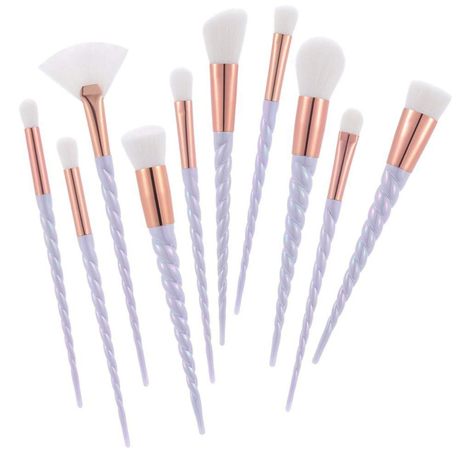 10pcs spiral handle makeup brush set white foundation mixed powder eye shadow makeup brushes cosmetics beauty makeup tools