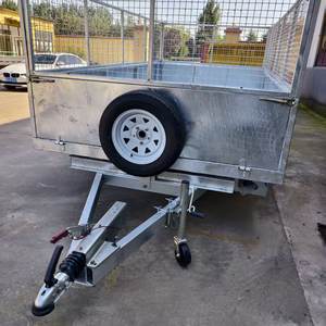 10*6 <span class=keywords><strong>8</strong></span>*5 galvanisé à chaud Double essieu boîte <span class=keywords><strong>remorque</strong></span> ferme Cage <span class=keywords><strong>remorque</strong></span> avec roues jockey - Product Image 6