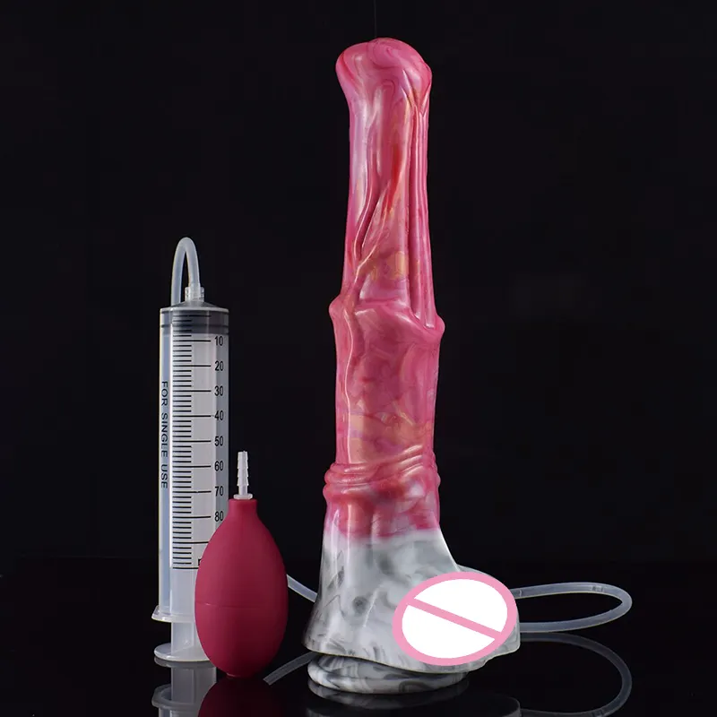 Faak 11.7 inch bơm hơi squirting động vật dildo squirting thực tế dildos lớn Cock Đồ chơi tình dục