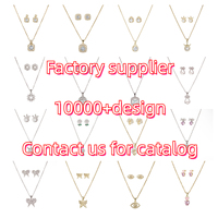 Ensemble de boucles d'oreilles et collier en laiton plaqué or avec zirconias pour femme, idéal pour mariage ou cadeau de fête