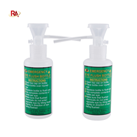 Station de lavage oculaire portable murale de classe I pour bouteilles vides, en PVC vert, manuelle, avec miroir, pour protection de sécurité en cas d'urgence, certifiée CE