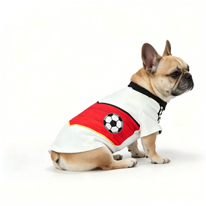 Maillot de football pour chien sur le thème de la Coupe du Monde, léger, à manches courtes, pour bouledogues français - Product Image 5