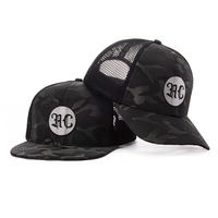 Casquette Trucker Rétro Camouflage 6 Panneaux en Cuir Personnalisé de Qualité Supérieure avec Logo Brodé et Filet Respirant