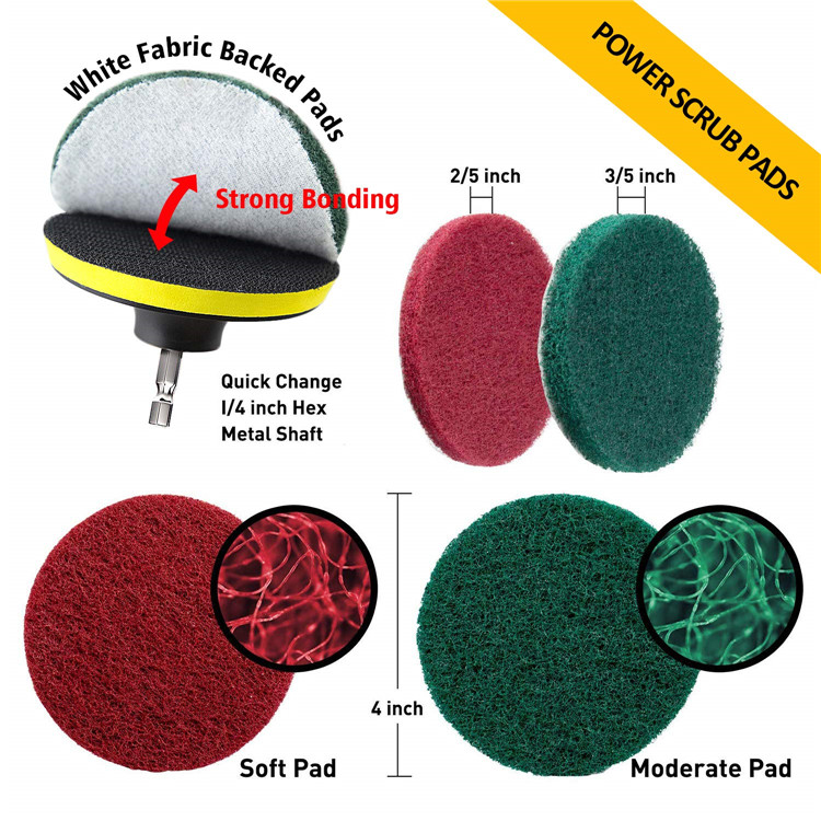 10 Pieces Electric Drill Cleaning Brush Power Scrubber Cleaning Brush Set