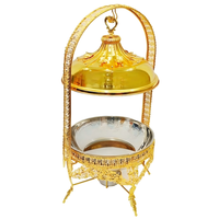 Plat à chafing de luxe en acier inoxydable 201, ensemble de buffet de 8 litres, alimenté au combustible, doré, pour restaurant, banquet, mariage, fête, hôtel, salle à manger