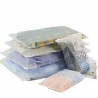 Sacs d'emballage pour vêtements en PE, fermeture éclair personnalisée, logo personnalisé, plastique transparent givré, épaisseur 0,14 mm
