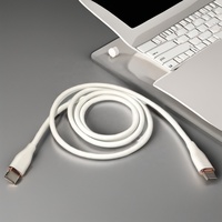 Cable de Carga USB C de Silicona Líquida, 60W, Carga Rápida, Transferencia de Datos, 1M, Cable Trenzado Resistente para Teléfono, Tableta, Portátil