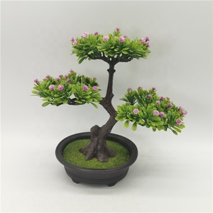 Indoor Decoration Artificial Plants Small Plastic Bonsai Tree with Pot Faux Simulation Plantas Artificial