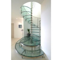 Escalier circulaire moderne en verre, escalier en spirale