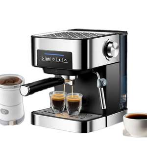 Machine à expresso portable en acier inoxydable de style italien 20 bars avec mousseur à lait pour expresso, cappuccino, latte, mocha - Product Image 1