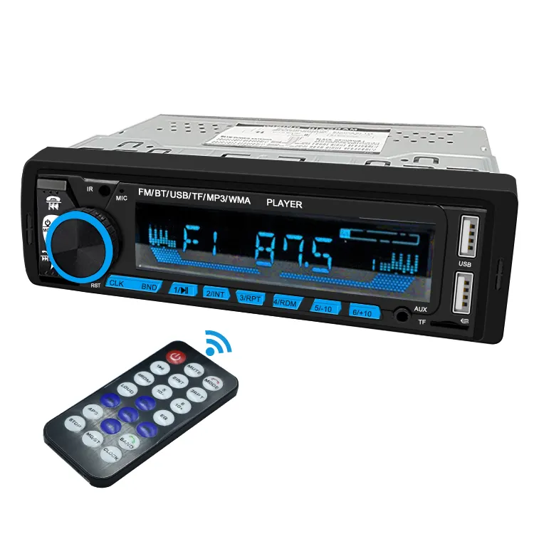 Lecteur mp3 audio de voiture 7701 transmetteur fm lecteur mp3 de voiture multifonctionnel avec bouton de basse