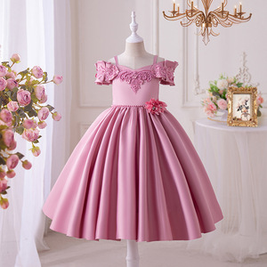 Elegante abito <span class=keywords><strong>da</strong></span> sera <span class=keywords><strong>da</strong></span> ragazza rosso con spalle scoperte abito <span class=keywords><strong>da</strong></span> principessa ricamato con vita floreale e perle per feste/matrimoni/banchetti - Product Image 4